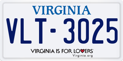 VA license plate VLT3025
