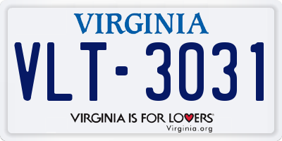 VA license plate VLT3031