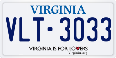 VA license plate VLT3033