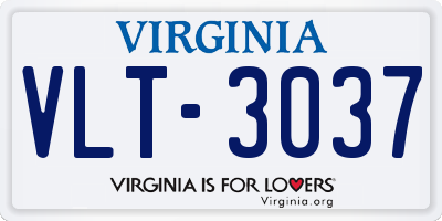 VA license plate VLT3037