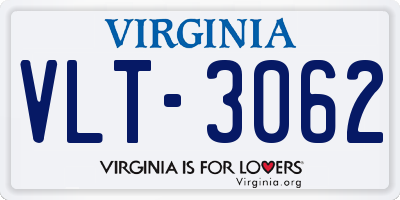 VA license plate VLT3062