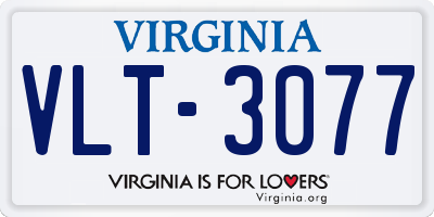 VA license plate VLT3077
