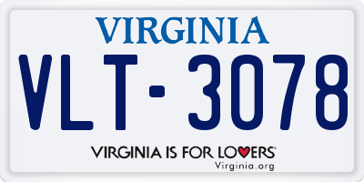 VA license plate VLT3078