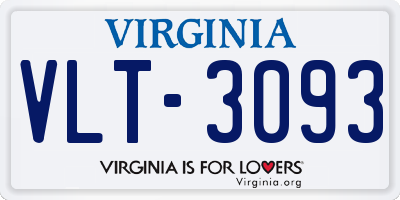 VA license plate VLT3093