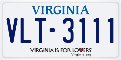 VA license plate VLT3111