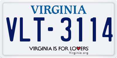 VA license plate VLT3114