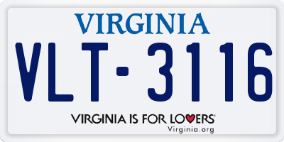 VA license plate VLT3116