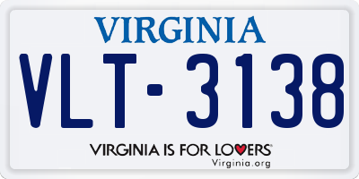 VA license plate VLT3138