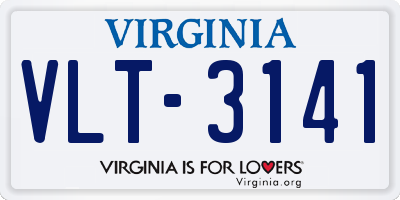 VA license plate VLT3141