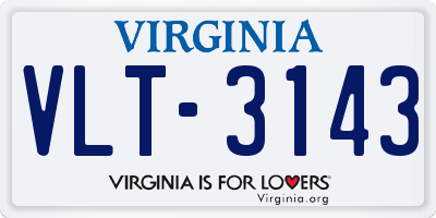 VA license plate VLT3143