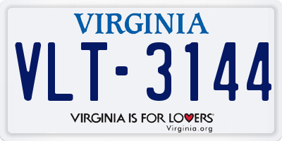 VA license plate VLT3144