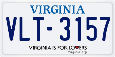 VA license plate VLT3157
