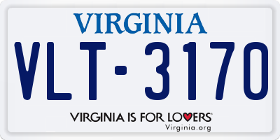 VA license plate VLT3170