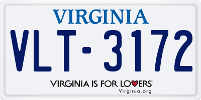 VA license plate VLT3172