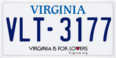 VA license plate VLT3177