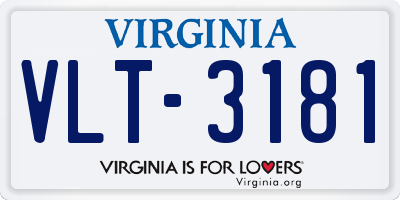 VA license plate VLT3181