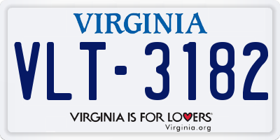 VA license plate VLT3182