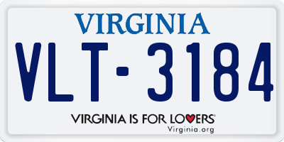 VA license plate VLT3184