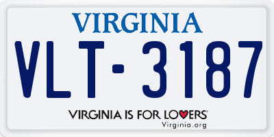 VA license plate VLT3187