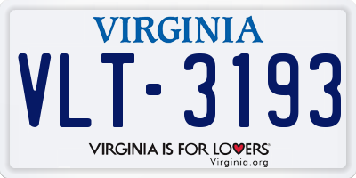 VA license plate VLT3193