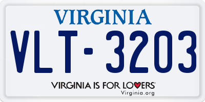 VA license plate VLT3203