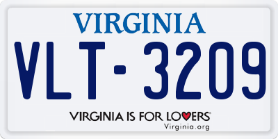 VA license plate VLT3209