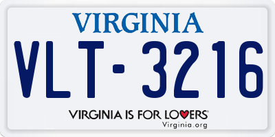 VA license plate VLT3216