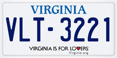 VA license plate VLT3221