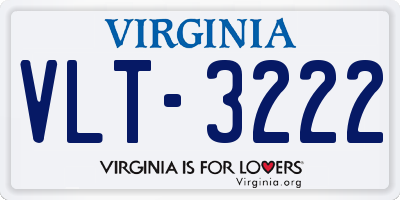 VA license plate VLT3222
