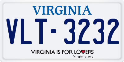 VA license plate VLT3232