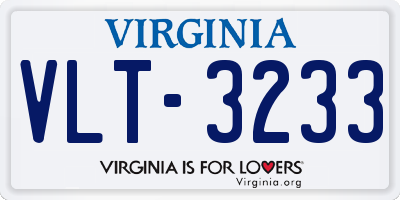 VA license plate VLT3233