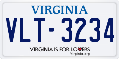 VA license plate VLT3234