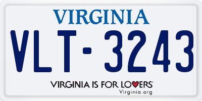VA license plate VLT3243