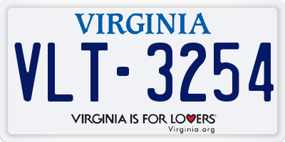 VA license plate VLT3254