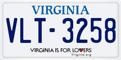 VA license plate VLT3258