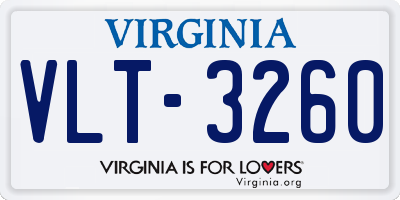 VA license plate VLT3260