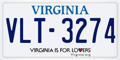 VA license plate VLT3274