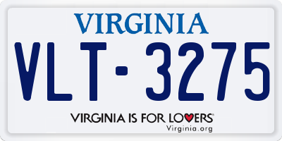 VA license plate VLT3275
