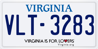 VA license plate VLT3283