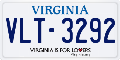 VA license plate VLT3292