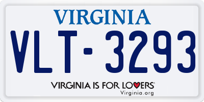 VA license plate VLT3293