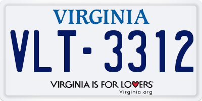 VA license plate VLT3312