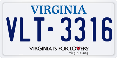 VA license plate VLT3316