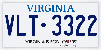 VA license plate VLT3322