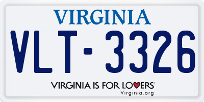 VA license plate VLT3326