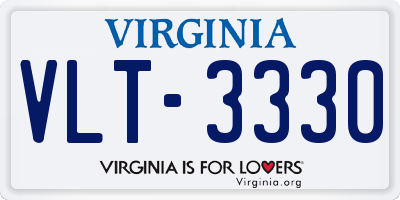 VA license plate VLT3330