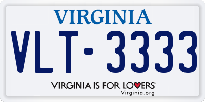VA license plate VLT3333