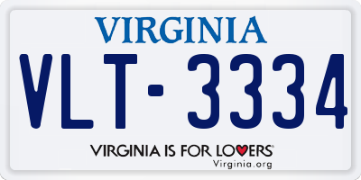 VA license plate VLT3334