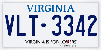 VA license plate VLT3342