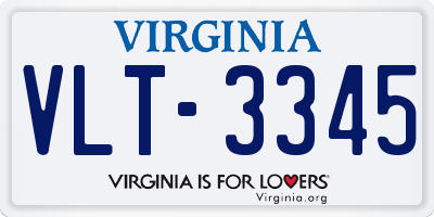VA license plate VLT3345